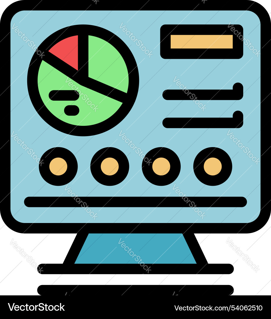Computer showing business dashboard with analytics Computer showing business dashboard with analytics Vector Image