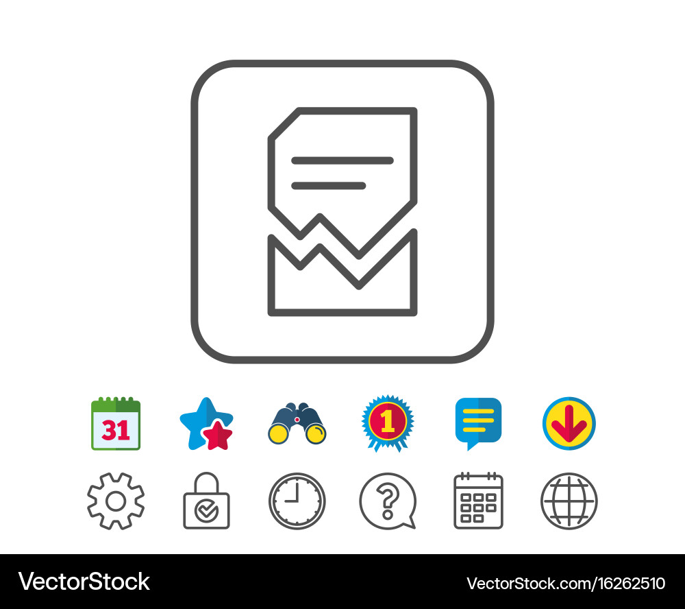 Corrupted document line icon bad file sign vector image