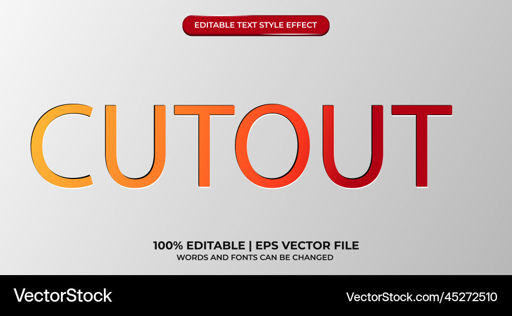 Cutout text effect with editable font style Cutout text effect with editable font style vector image