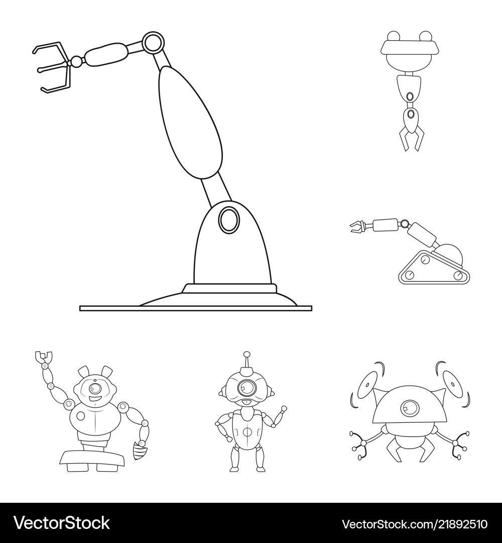Design of robot and factory symbol Design of robot and factory symbol vector image