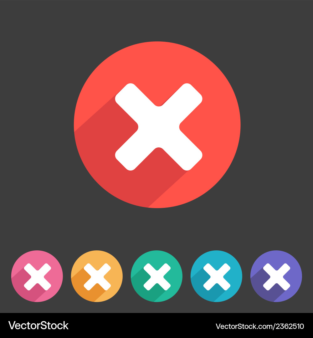 Flat game graphics icon cancel Vector Image