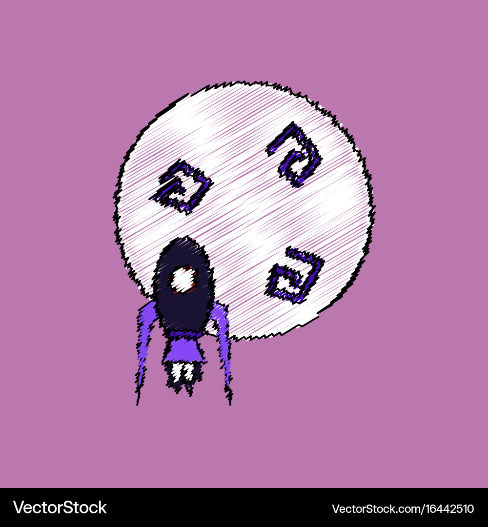 Flat icon design collection space rocket Vector Image