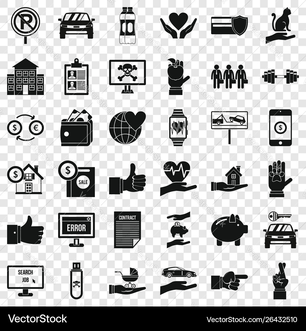 Hand icons set simple style vector image