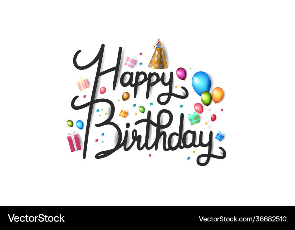 Happy birthday typography design with colorful Vector Image