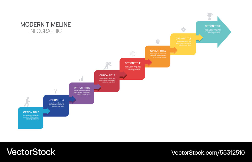 Infographics arrow symbol timeline business 8 Infographics arrow symbol timeline business 8 vector image