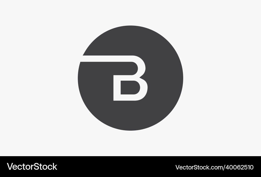 Letter b circle logo design isolated on white Letter b circle logo design isolated on white vector image