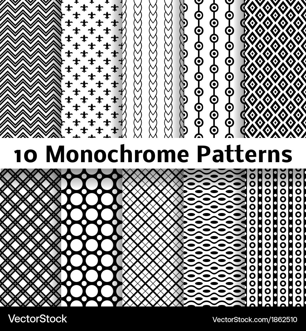 Monochrome Geometric Patterns vector image