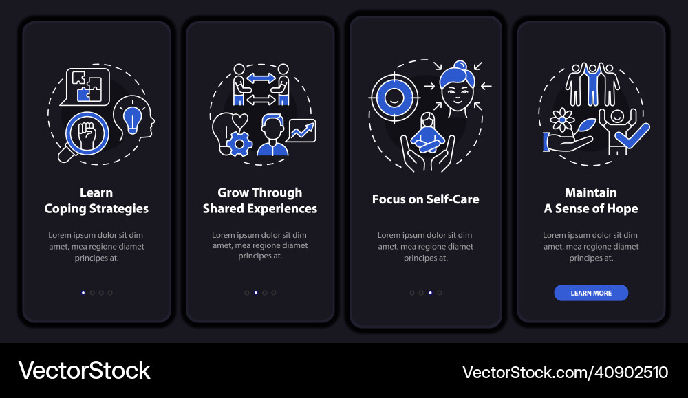 Onboarding Support Group App vector image