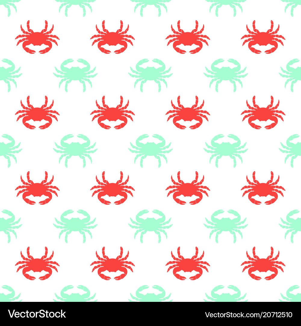 Pattern with colored crabs vector image