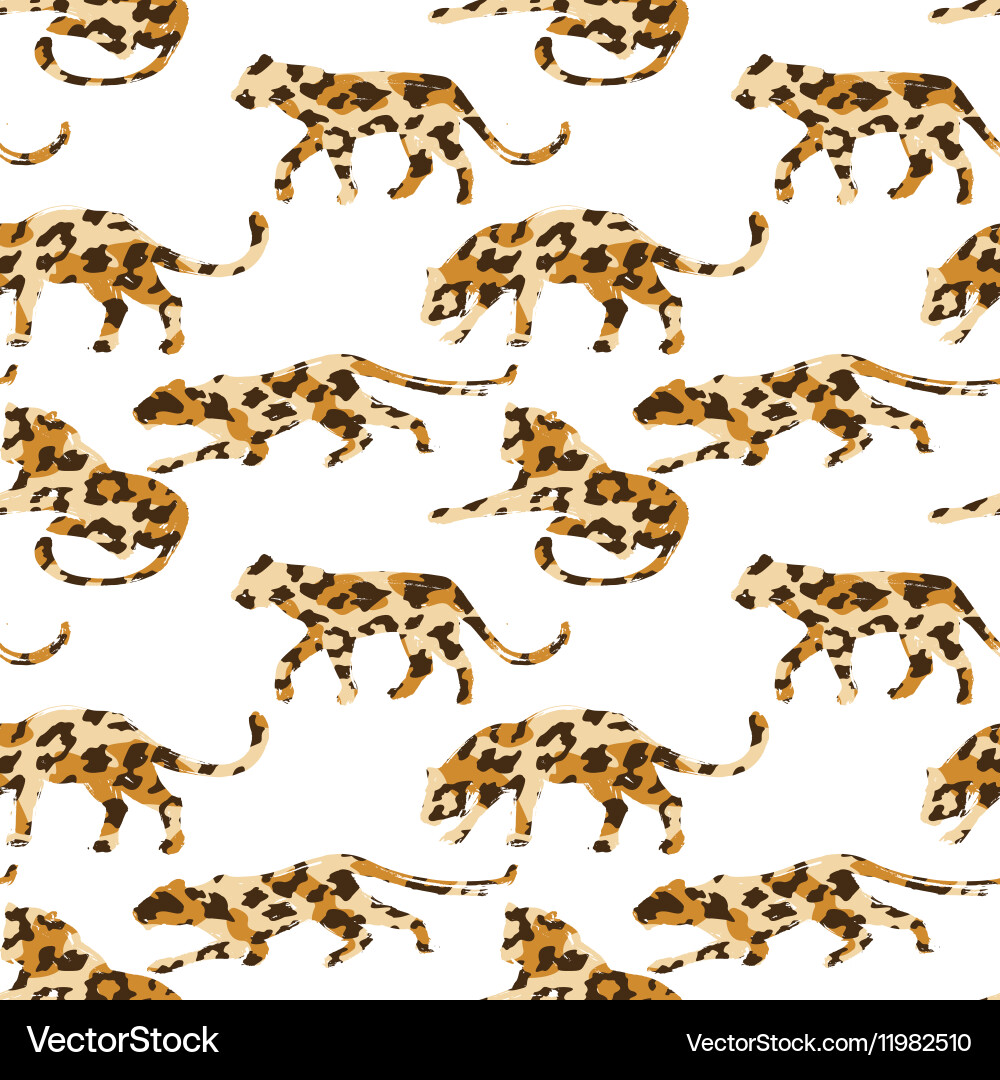 Seamless exotic pattern with abstract silhouettes Vector Image