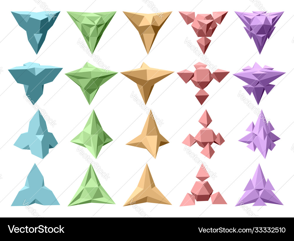 Set complex geometric shapes based Set complex geometric shapes based Vector Image