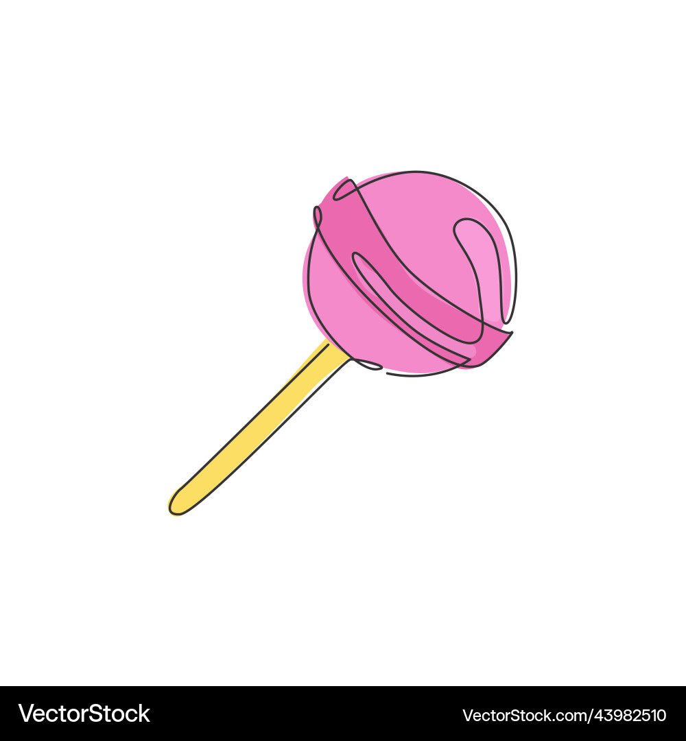 Single continuous line drawing of stylized round Vector Image