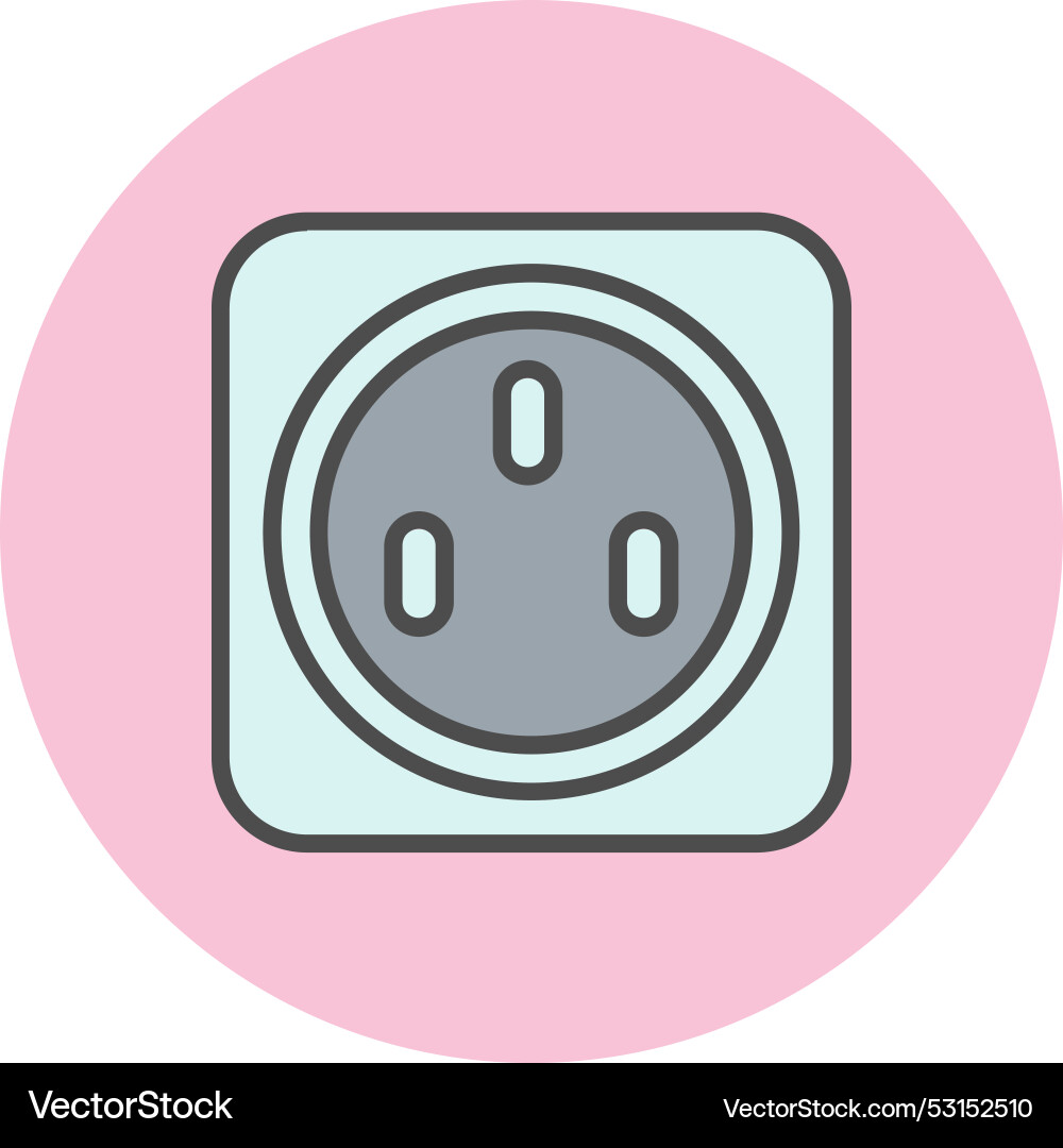 Socket line filled circle icon vector image