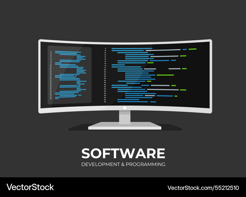 Softwareentwicklung und Programmcode Softwareentwicklung und Programmcode vektorbild