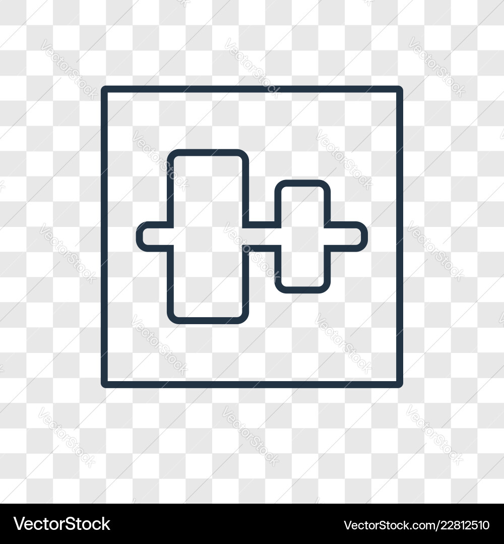 Vertical alignment concept linear icon isolated Vertical alignment concept linear icon isolated vector image