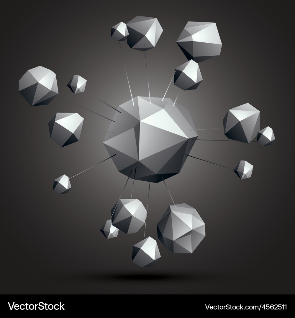 3d contemporary style abstract complicated object vector image