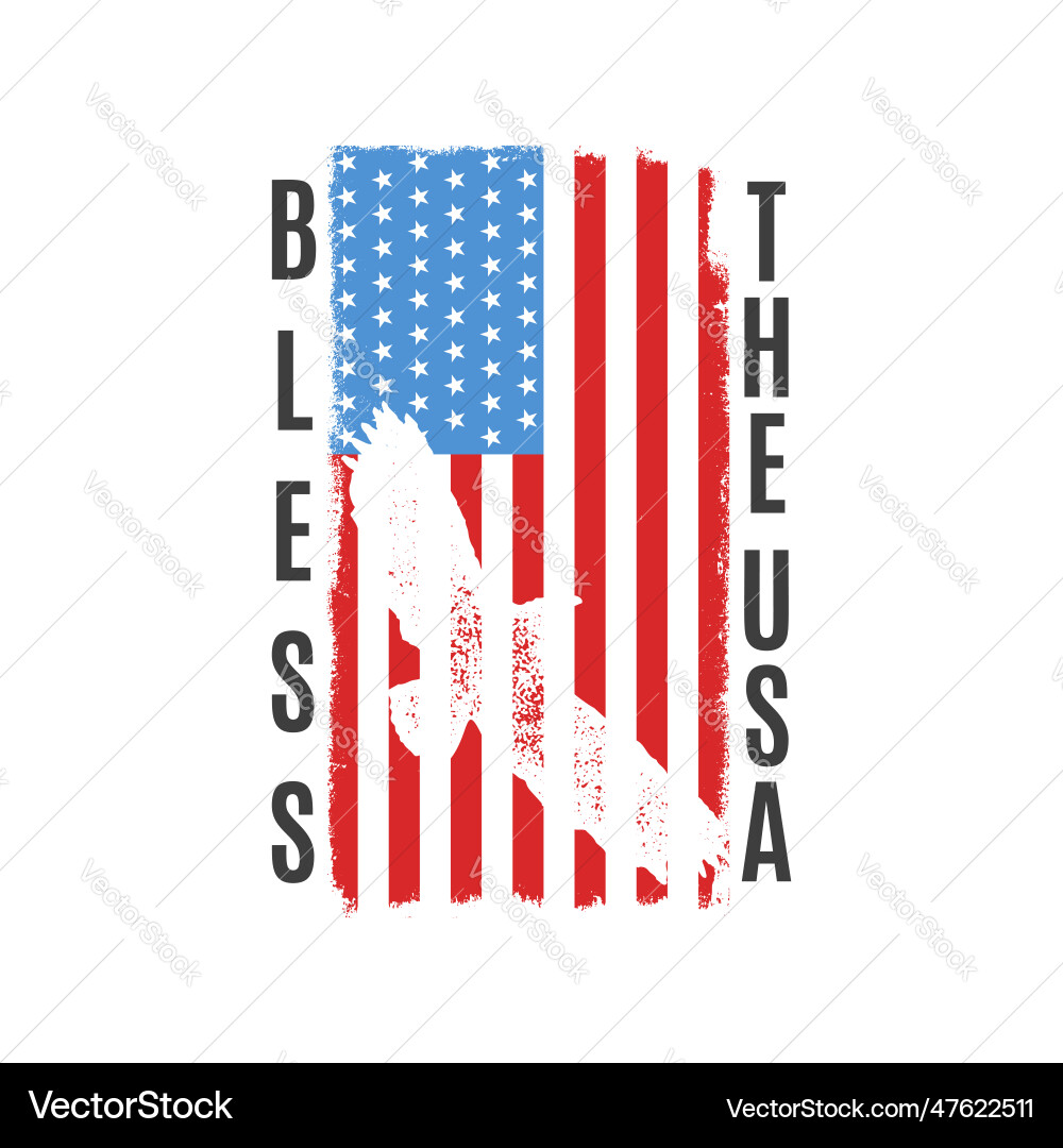 4 July Typografie Design mit Zitat - bless Vektorbild