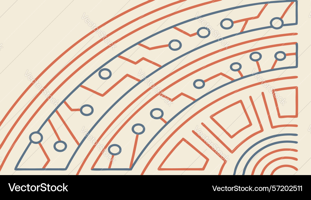 Abstract circular geometric pattern design vector image