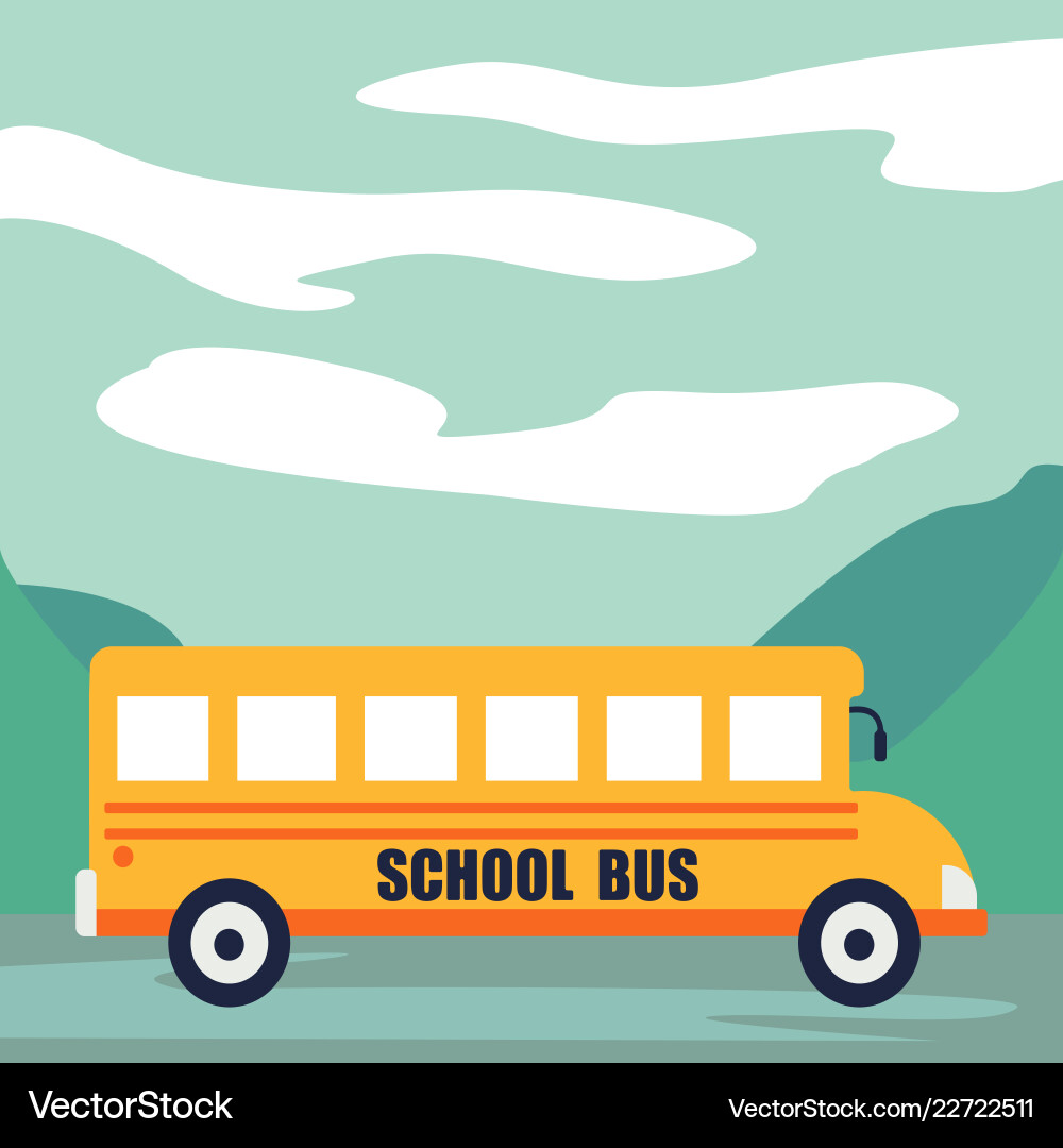 Back to school at bus concept background Back to school at bus concept background vector image