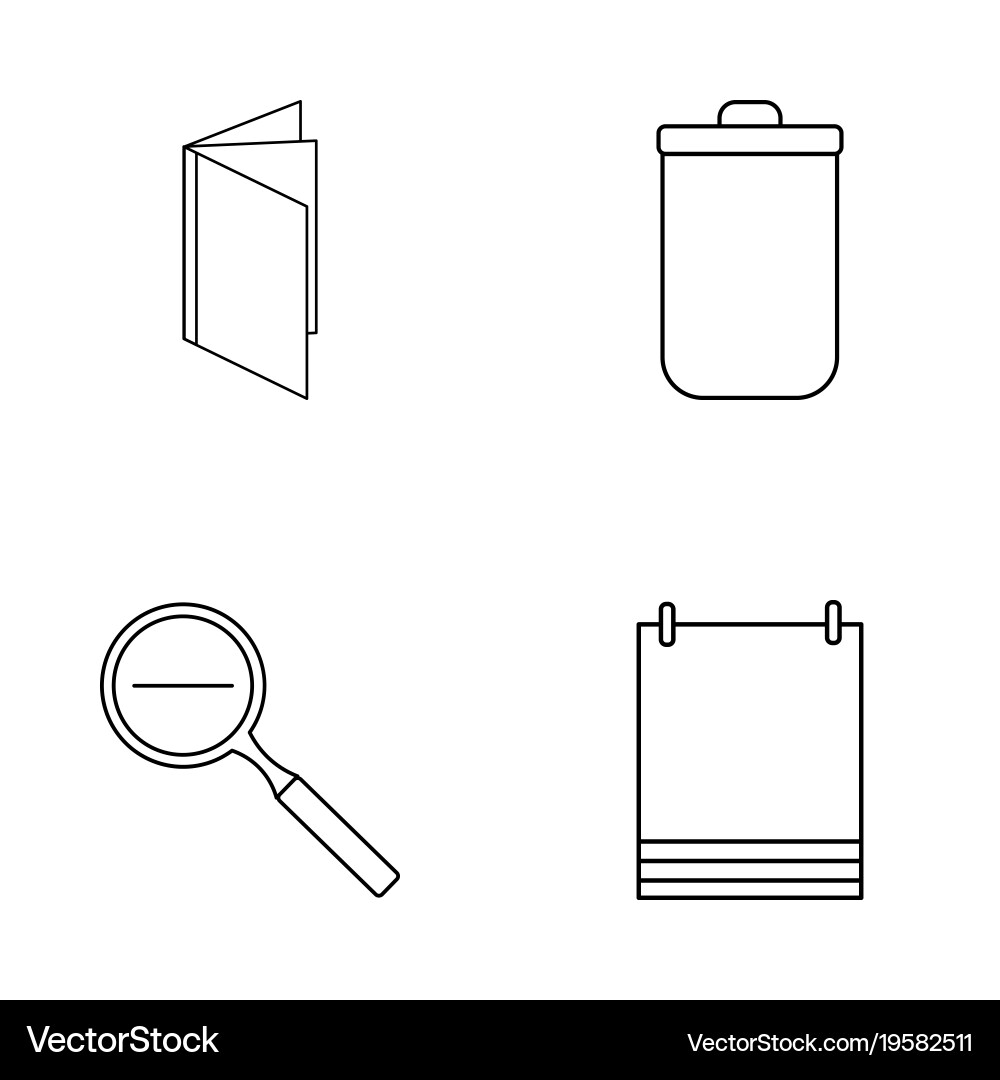Basic elements outline icons set linear icon vector image