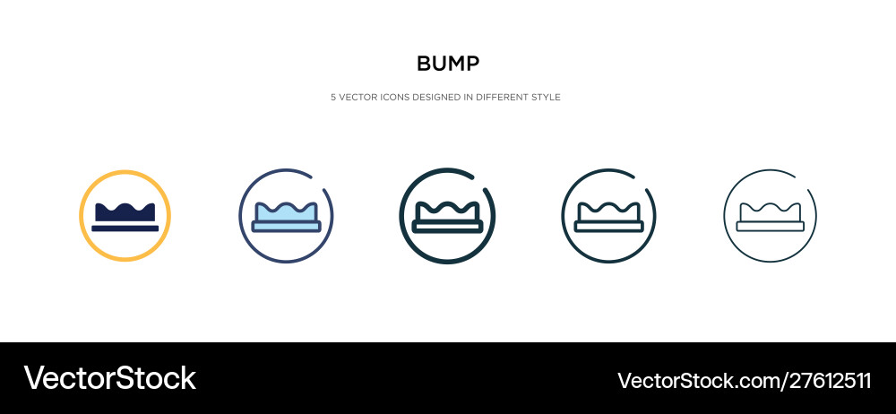 Bump icon in different style two colored Bump icon in different style two colored vector image