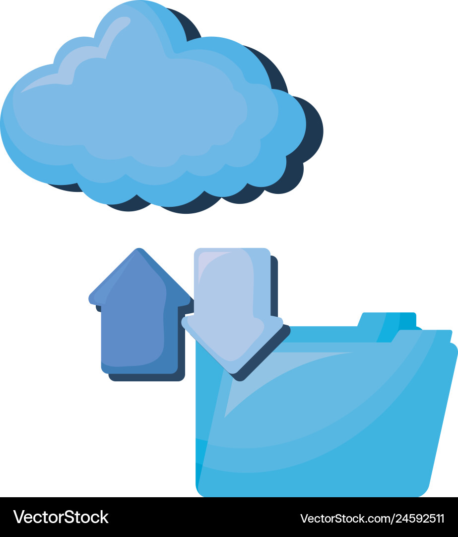 Cloud Computing Server mit Ordner und Pfeilen Cloud Computing Server mit Ordner und Pfeilen vektorbild
