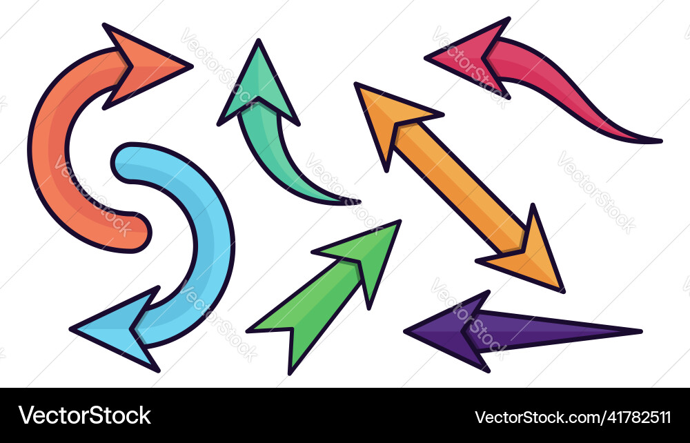 Colored arrow icon set image vector image