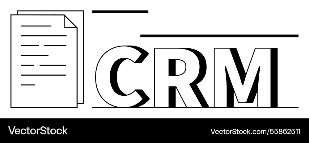 Crm concept with documents and lines Crm concept with documents and lines Vector Image