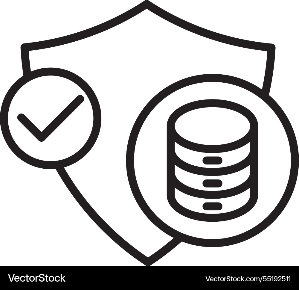 Database security line icon design Vector Image