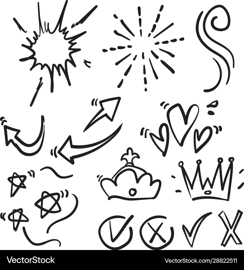 Doodle various object collection handdrawn style Doodle various object collection handdrawn style vector image