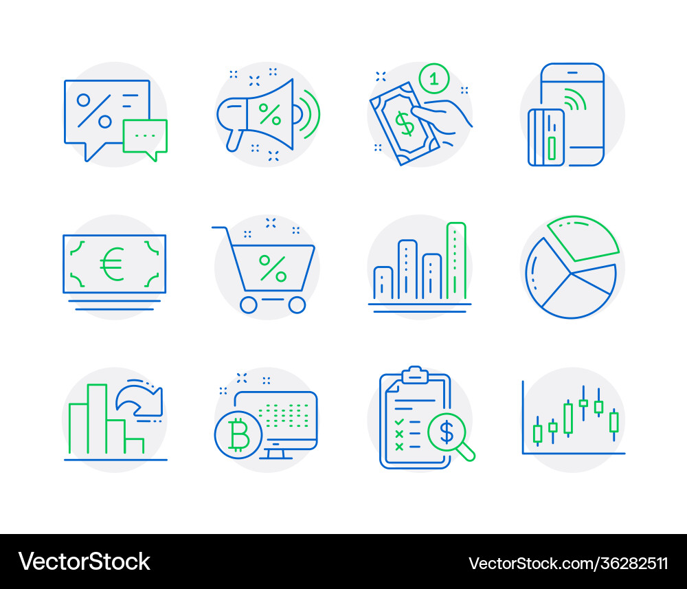 Finance icons set included icon as graph chart Finance icons set included icon as graph chart vector image