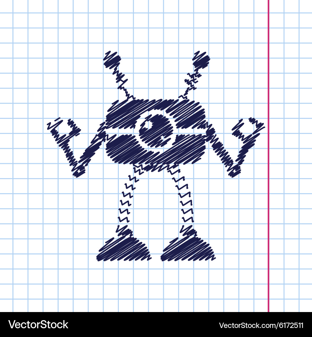 Flat color robot toy Vector Image