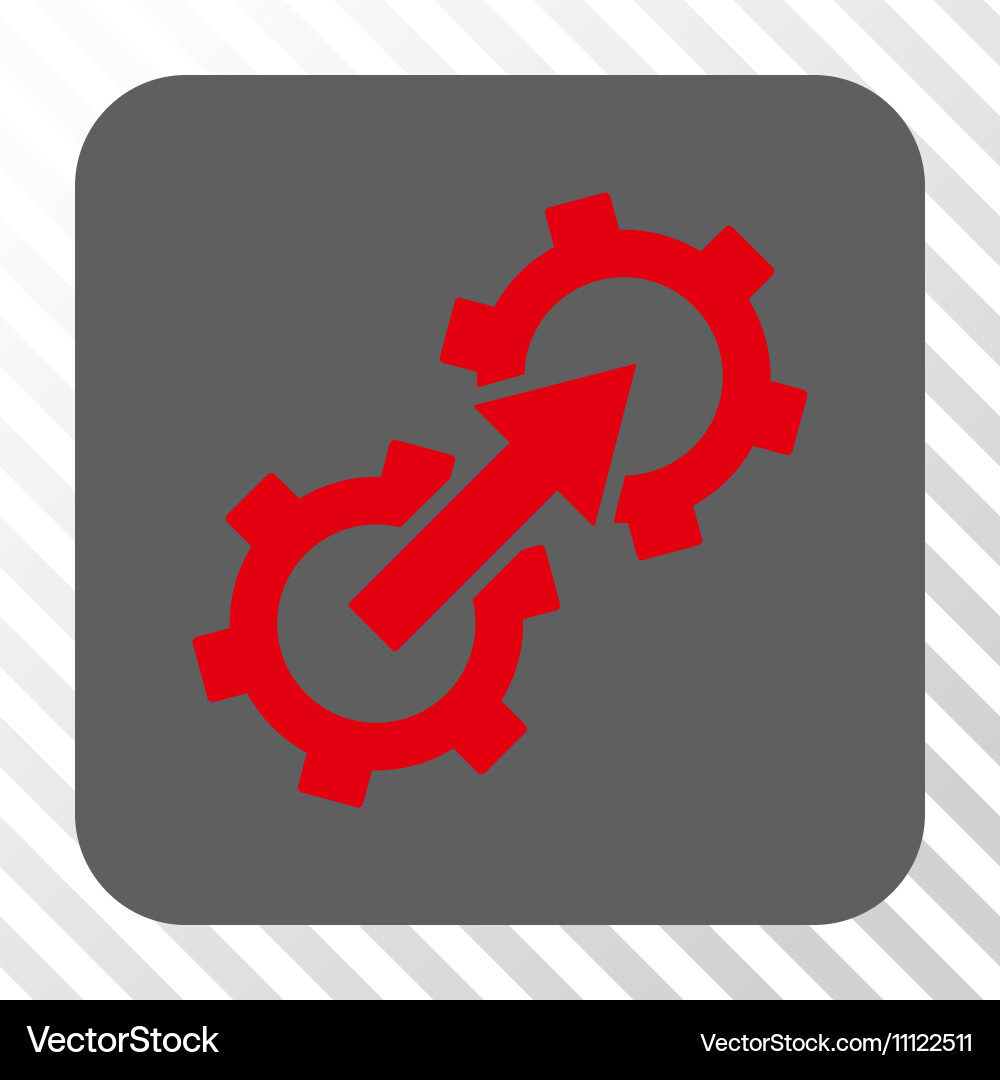 Gear integration rounded square button vector image