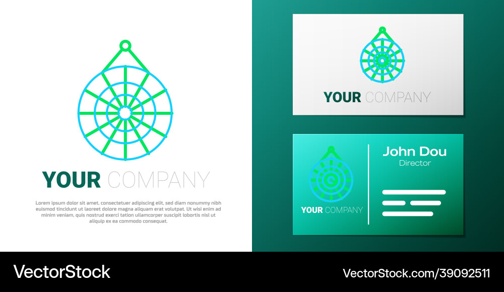 Line classic dart board and arrow icon isolated Line classic dart board and arrow icon isolated vector image