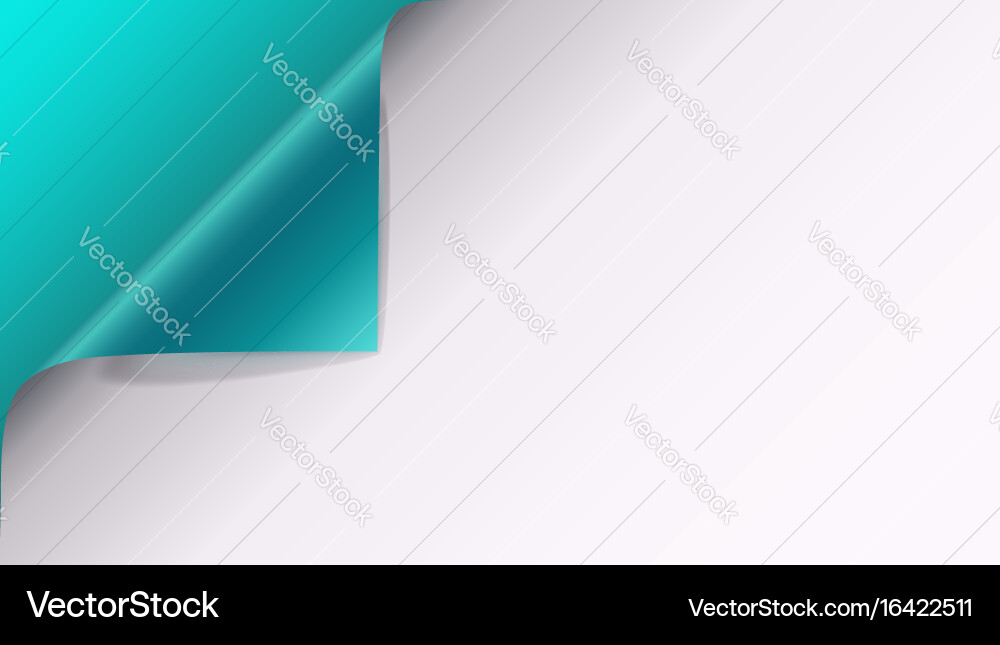 Page curl with shadow on blank sheet of paper vector image