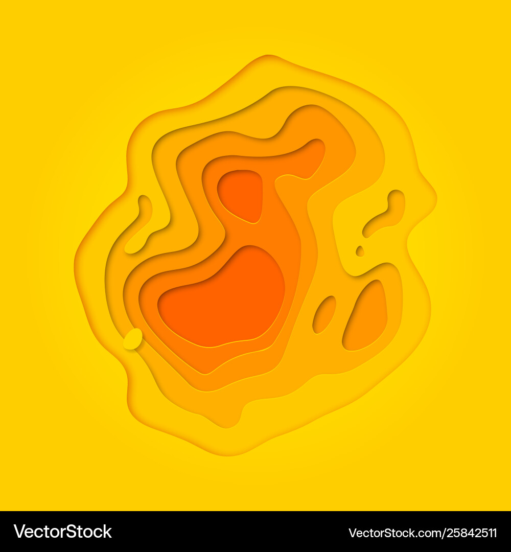 Papercut yellow gradient multi layer background vector image