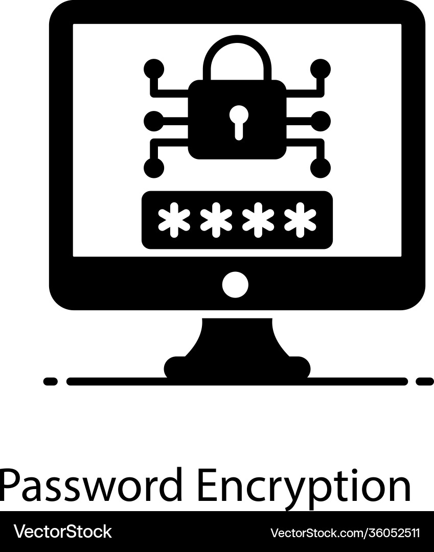 Password encryption vector image