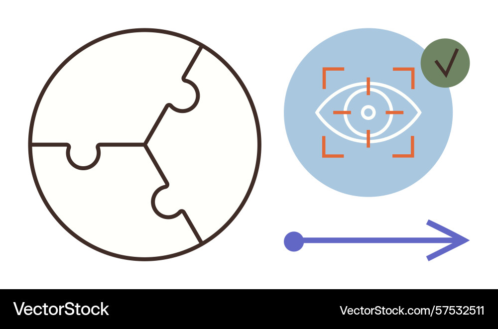 Puzzle globe eye tracking with verification Puzzle globe eye tracking with verification vector image