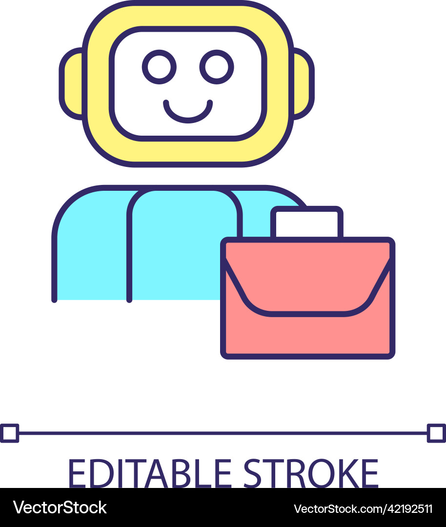 Robot worker rgb color icon Robot worker rgb color icon vector image