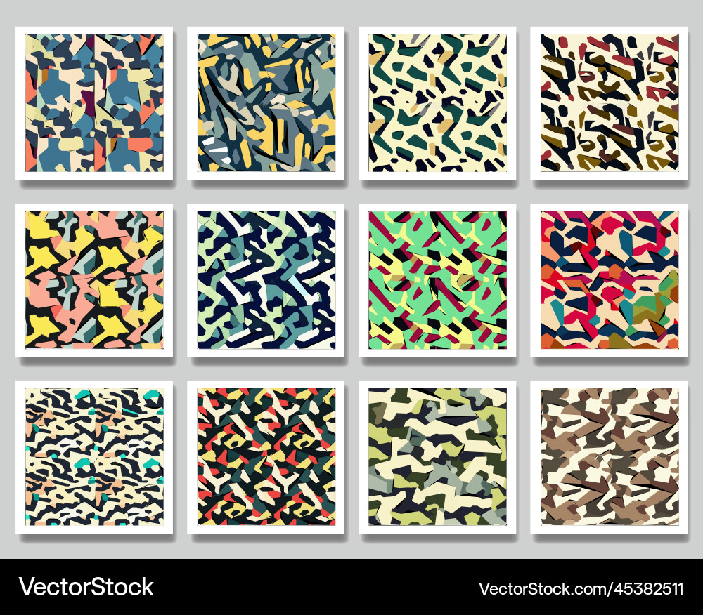 Set of camouflage pattern Set of camouflage pattern Vector Image