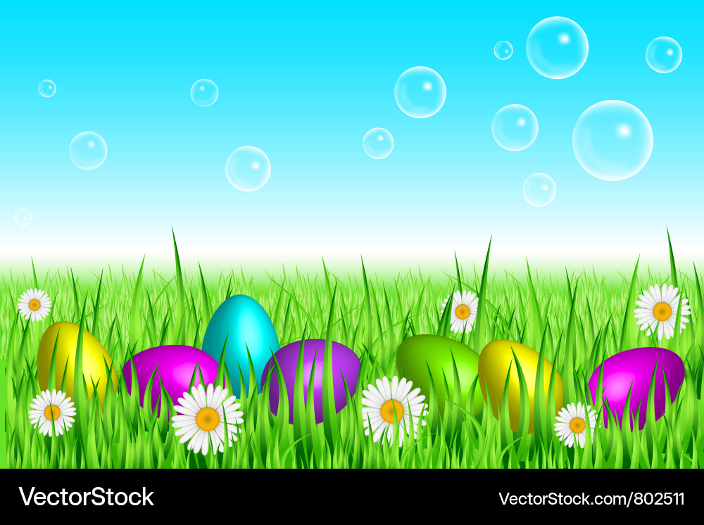 Spring Meadow with Eggs vector image