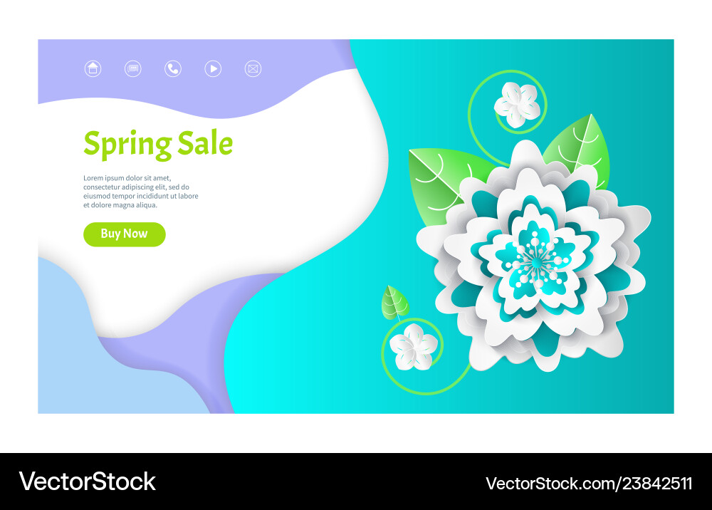 Spring sale colorful web page with flower Spring sale colorful web page with flower Vector Image