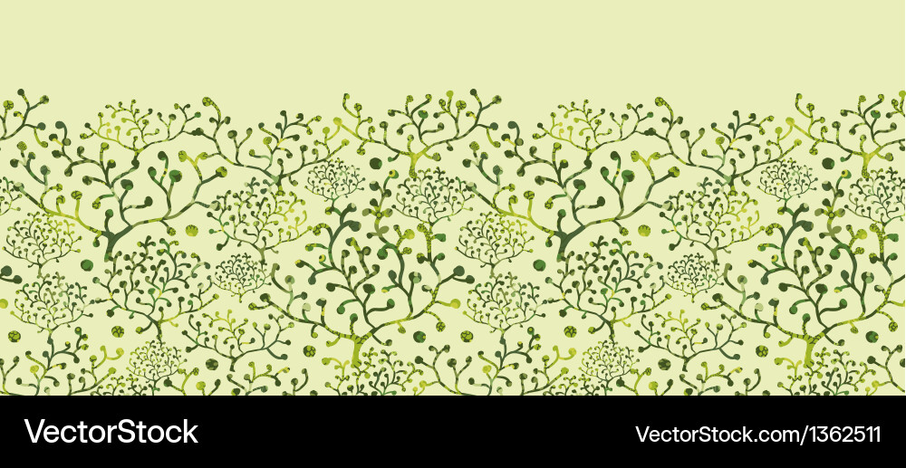 Textured bushes horizontal seamless pattern vector image