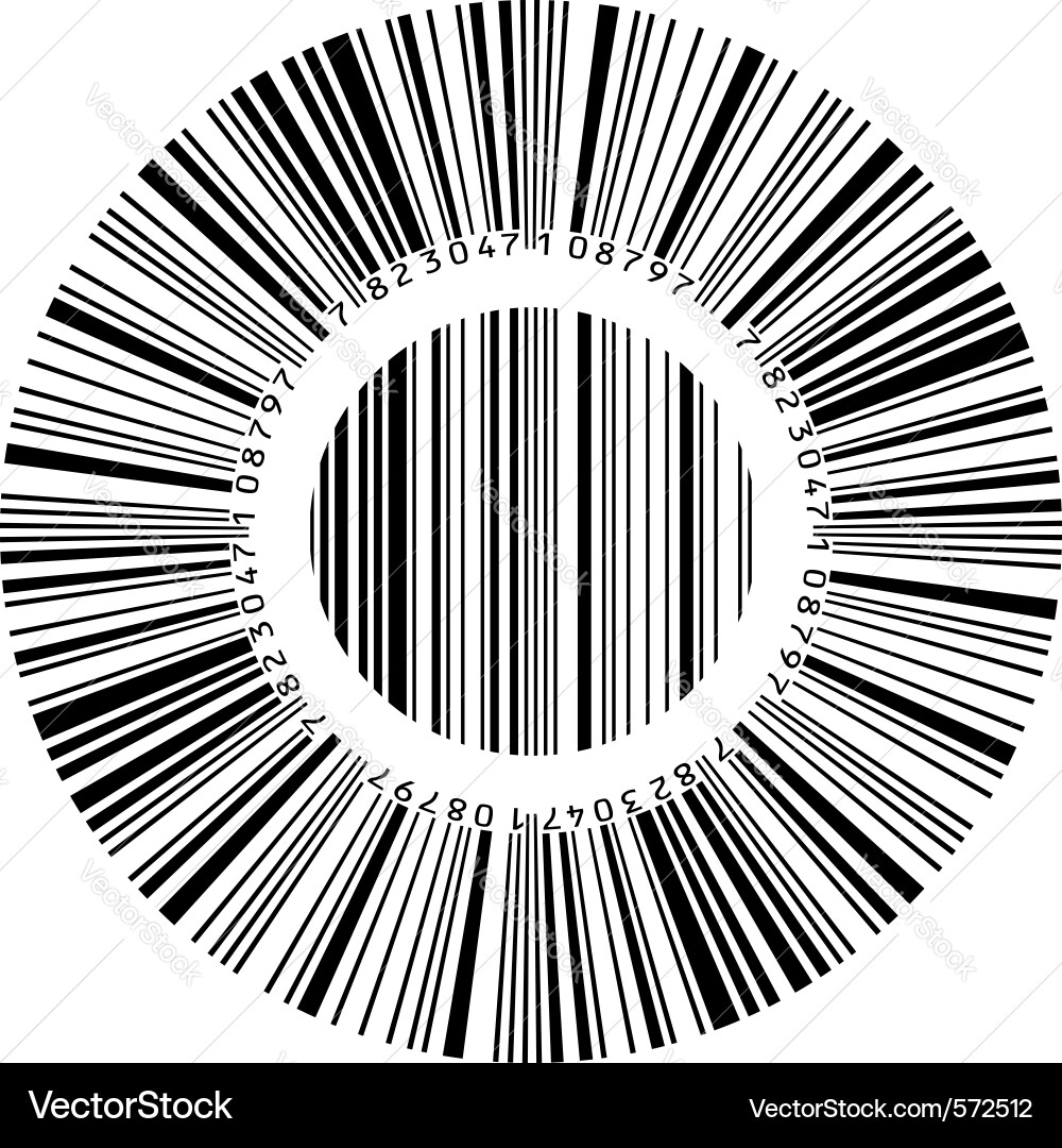 Abstract Circular Barcode vector image