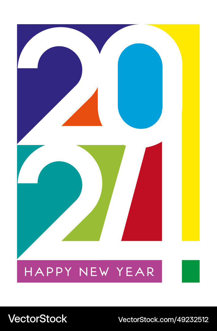 Abstract multi coloured happy new year background Vector Image