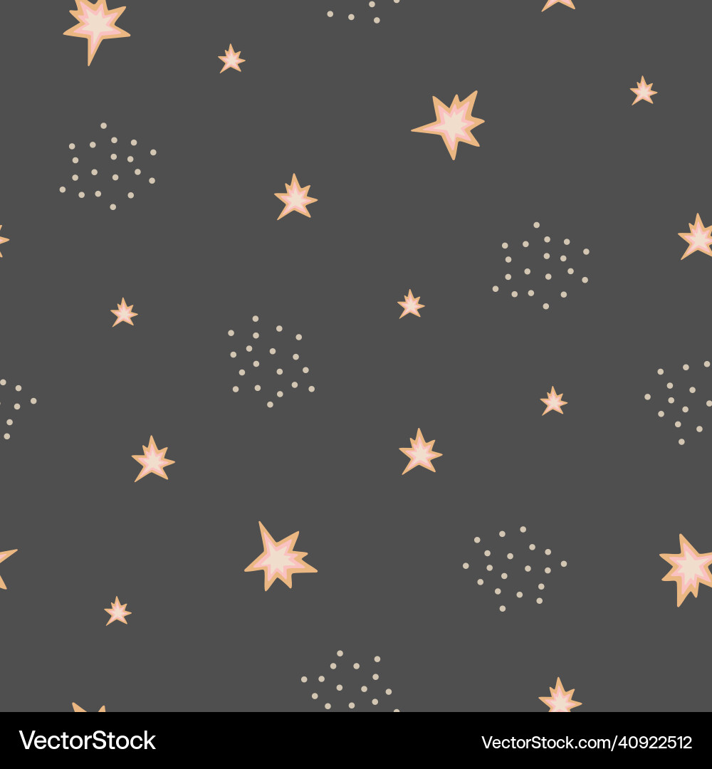 Bohemian style stars polka dots seamless pattern vector image