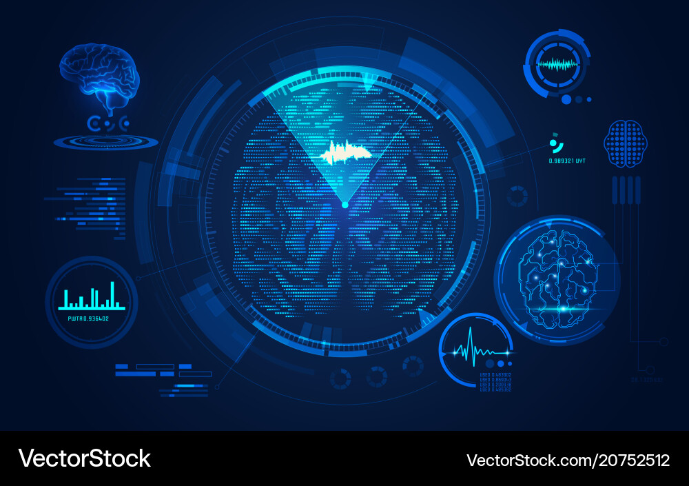 Brain Scan Technology Interface vector image