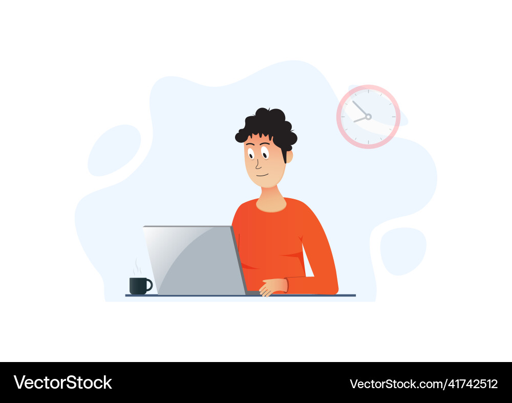 Business man entrepreneur in a suit working Business man entrepreneur in a suit working vector image