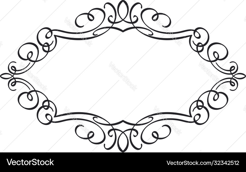 Calligraphic design frame Vector Image