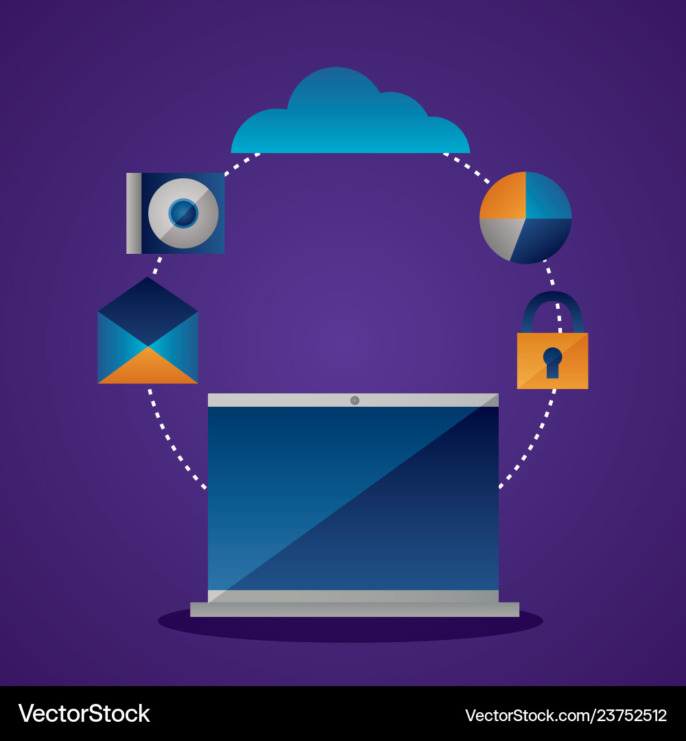Cloud computing concept vector image